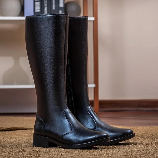 Bota Feminina Montaria Bico Fino Cano Alto 