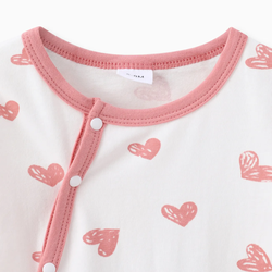 macacão bebê 2 peças coração estampado RN