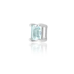 Pingente Galeria Carre Quadrado 6MM Cristal Azul Claro