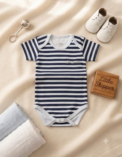 BODY MARINHO/BRANCO BEBE BRINCALHÃO