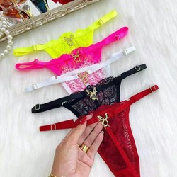 Calcinha Bunny  Fio dental renda coelho