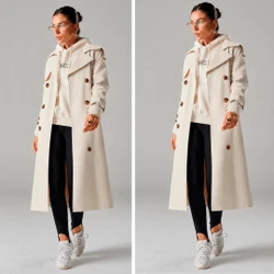 Trench Coat Longo Feminino Milano SarjadoVelour