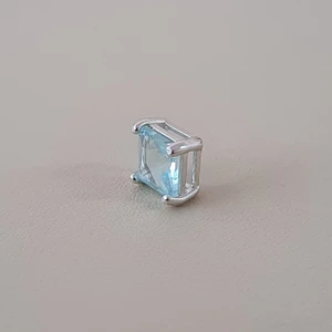Pingente Galeria Carre Quadrado 6MM Cristal Azul Claro
