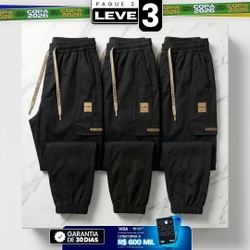 [Leve 3, Pague 2] Calça Cargo Orion Masculina Corte Jogger em Algodão, Poliéster e Fibras Elásticas