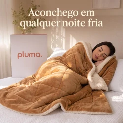 Coberdrom Dupla Face Sherpa + Manta — Pele de Carneiro