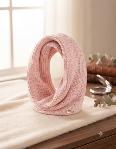 GOLA TRICOT CRISTAIS ROSA PITUCHINHUS  20931