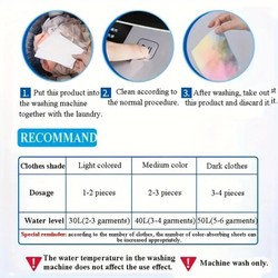 Pano resistente à corante de 50 cores para lavanderia, sem composição química, anti-penetração de lavanderia mista e proteção contra desbotamento, universal