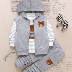 Conjunto Moletom Bear Cinza