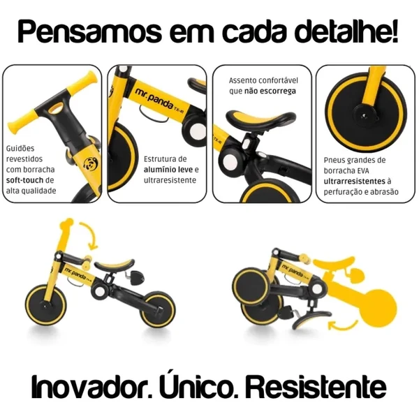 Triciclo Mr. Panda Infantil Dobrável