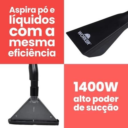 Extratora e Aspirador de Pó 1400W com Tanque Inox 127V/220V + 8 Acessórios Worker