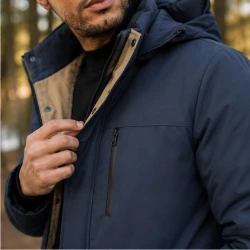 Jaqueta Masculina Maveno em Interior Forrado Térmico a Prova D'Água e Capuz Removível +BRINDES: Relógio, Cinto e Carteira