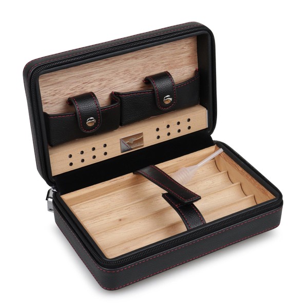 Umidor de Viagem Cohiba para 4 Charutos em Couro - Preto