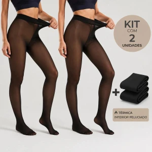 Kit 2 Meias-Calça Térmicas Peluciadas