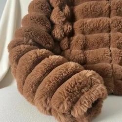 Jaqueta Puffer Teddy Feminina Forrada com Capuz Removível