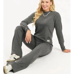 Conjunto Inverno Canelado Cotelê Flare Mescla