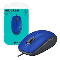 Mouse Logitech Conexao USB M110 Silente Azul - M110