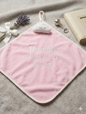 NANINHA ZIP BLANKET CETIM MAMÃE CADA DIA TE AMO MAIS ROSA