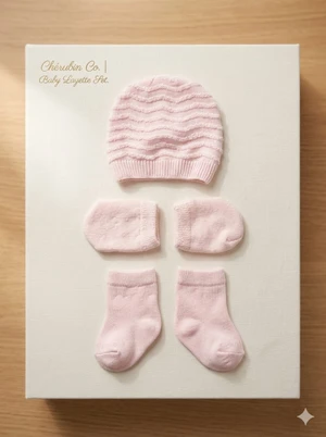 KIT BEBE LUVA/PAR DE LUVAS/ SAPATINHO ROSA CENTOPE