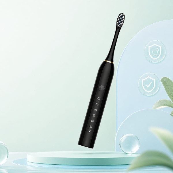 Escova de Dente Elétrica Sônica Ultrassônica Recarregável Bivolt 6 Modos com 4 Cabeças e Temporizador