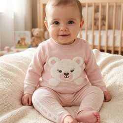 CONJUNTO BEBE TRICOT URSO PMINI PITUCHINHUS 21304
