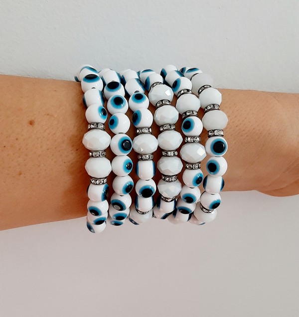 PULSEIRA OLHO GREGO BRANCO