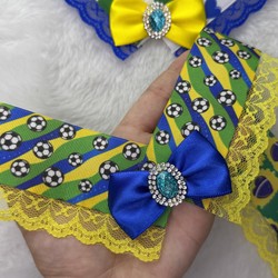 Gargantilha Renda Brasil (fêmea) - Copa - 6 unid 