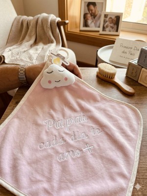 NANINHA ZIP BLANKET CETIM PAPAI CADA DIA TE AMO MAIS ROSA