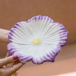 Prato Primavera Violeta em Cerâmica - P