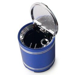 Cinzeiro de Plástico Portátil com Tampa - Azul
