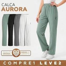 [Leve 3 Pague 2] Calça Feminina Aurora em Malha Seda Gelo (Moderna Com Modelagem Inteligente!!)