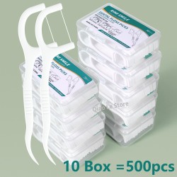 1/2/5/10 caixa portátil descartável fio dental palito de plástico de alta tensão fio dental vara caixa de fio dental ﻿ Cuidados bucais
