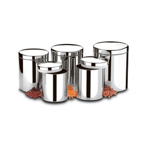 Conjunto de Potes para Mantimentos com Tampa Brinox Suprema 5 Peças Aço Inox