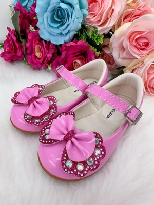 Sapatilha Flor Di Mila – Rosa Chiclete com Pink Laço e Strass