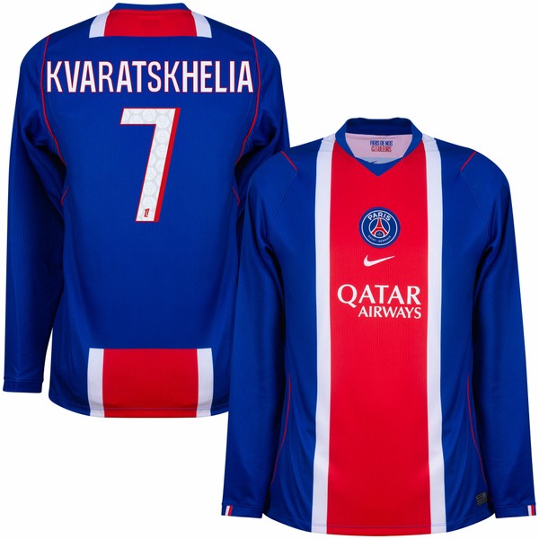Camisa PSG Home 2026/27 Kvaratskhelia 7 - Manga longa