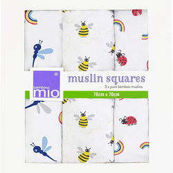 Kit com 3 Fraldas De Pano Estampadas
