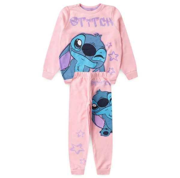 Conjunto Moletinho - Stitch Rosa Claro 
