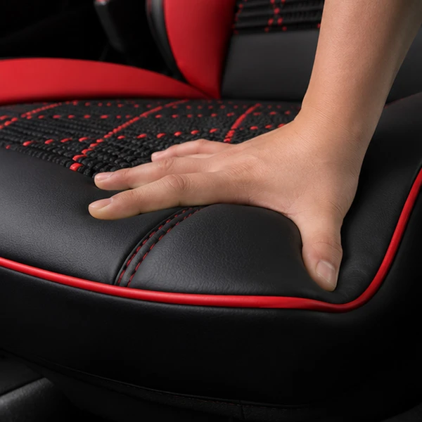 Kit Completo de Capas para Banco de Carro Evurion em Couro Legítimo Universal 5 Lugares Com Airbag + Tapetes e Capa de Volante