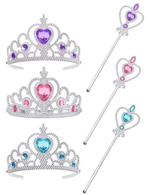 Conjunto Coroa e Varinha Cristal 