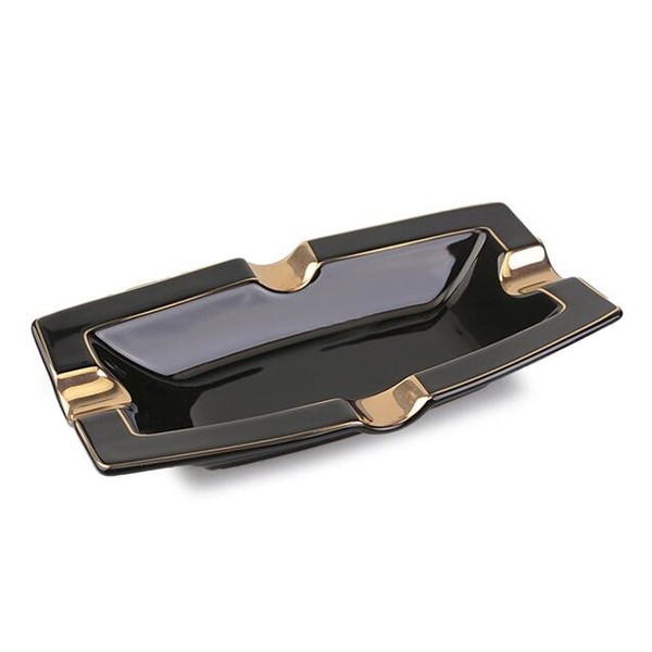 Cinzeiro de Ceramica para 4 Charutos Spheraf - Preto