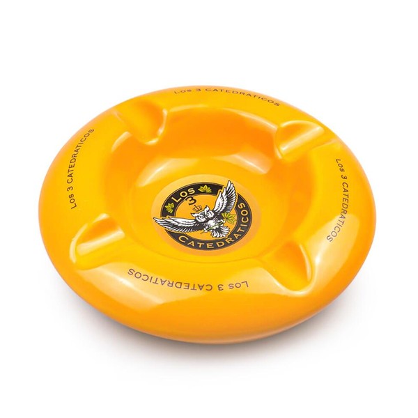 Cinzeiro para 4 Charutos de Porcelana Los 3 Catedraticos - Laranja