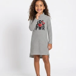 A043 VESTIDO EM MALHA CANELADA INFANTIL AÇUCENA