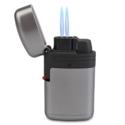 Isqueiro Maçarico Double Jet Zengaz - Chumbo (2 Chamas)