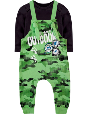 JARDINEIRA  INFANTIL MOLETOM PELUCIADO CAMUFLADA