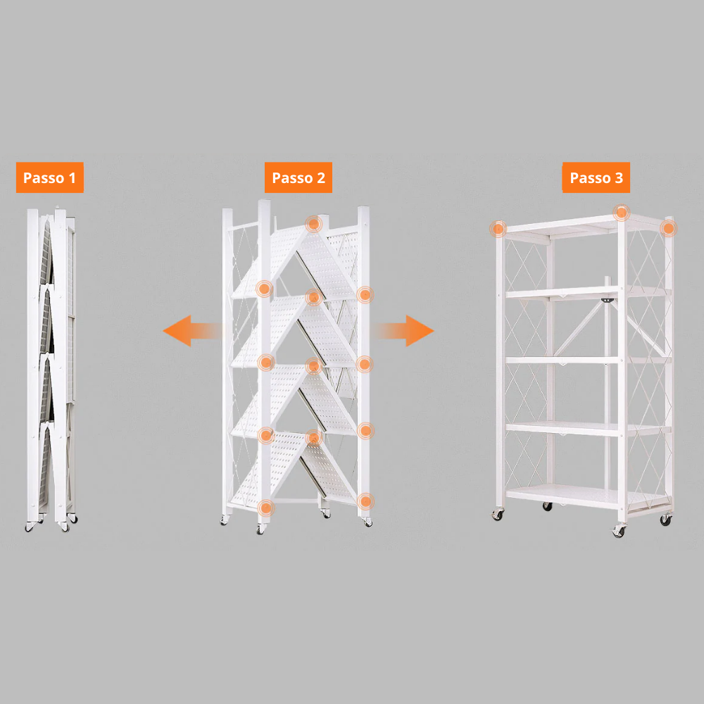 Estante Dobrável 5 Andares Kizzar – Praticidade e Organização Instantânea — foto 5