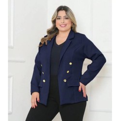 Blazer Alfaiataria Feminino Casaco Social Com 6 Botão 