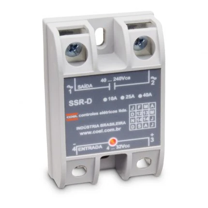 CHAVE ESTATICA SSR D 40 Amp 4 a 32 VCC SAÍDA 24-380VCA