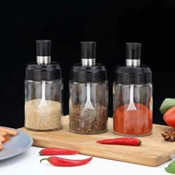 Kit Porta Temperos e Condimentos de Vidro com Tampa e Colher Embutida - Entrega Grátis