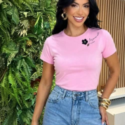 TSHIRT MARANATA FLOR PÉROLA - ROSA BEBÊ