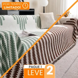 [Compre 1, Leve 2] Kit Jasmin - Capa em Chenille com Escudo Anti-Manchas e Anti-Odor + 2 Almofadas de Brinde
