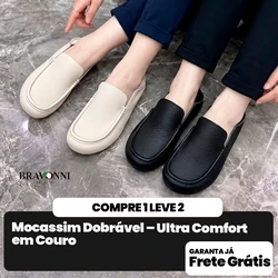 [COMPRE 1 LEVE 2] Mocassim Dobrável – Ultra Comfort em Couro